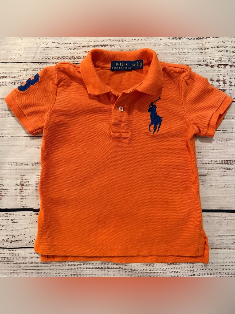 Ralph Lauren Polo Shirt 2T Orange Navy